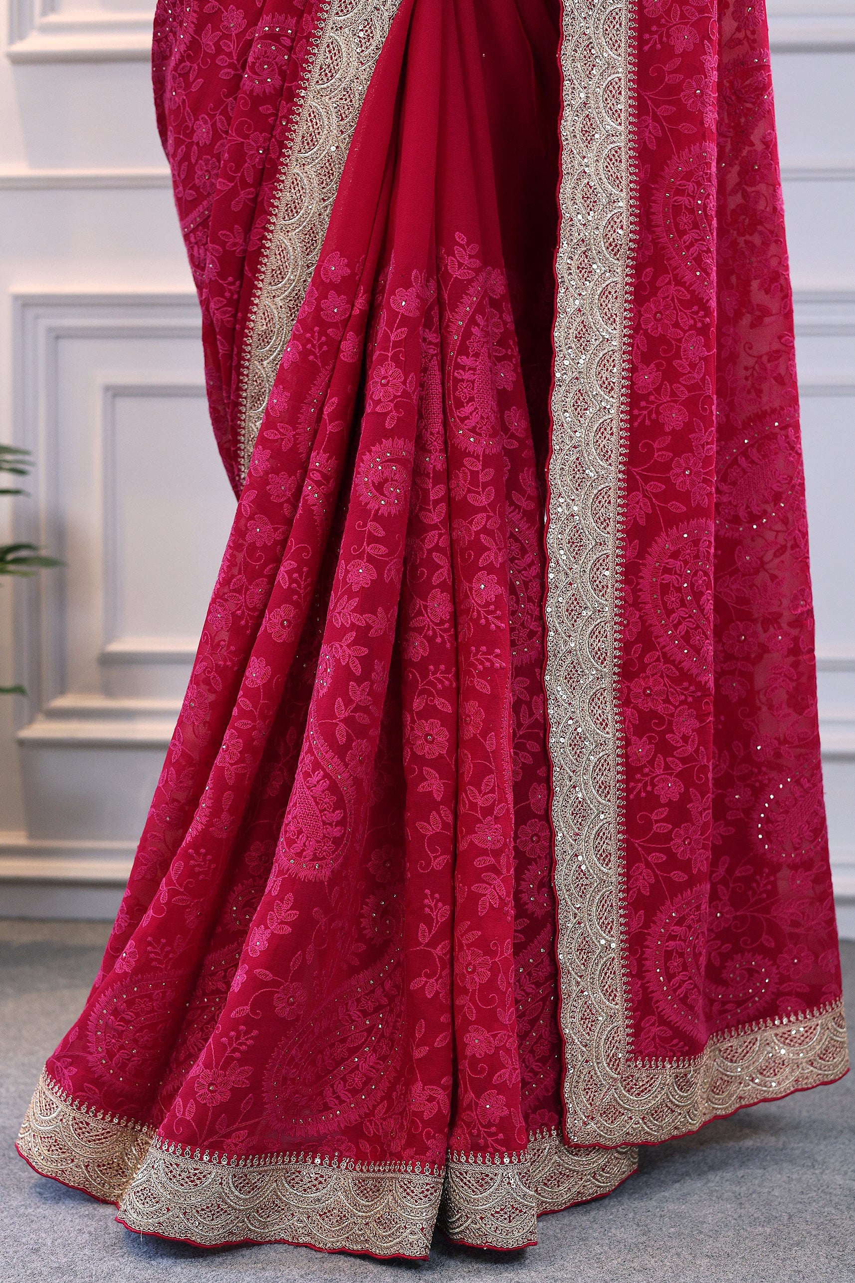 Chikankari With Mukesh Work - Image 3
